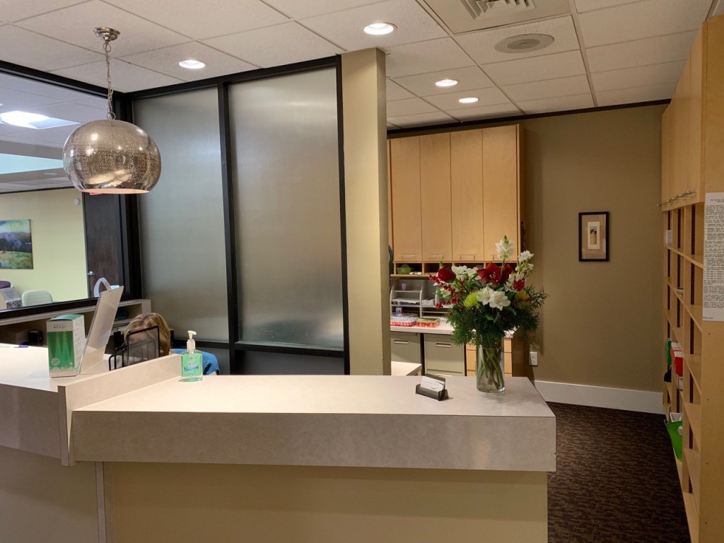 Reception area of the croasdaile smiles office